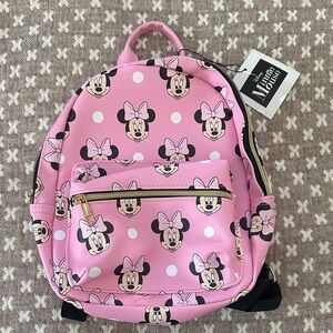 Disney Pink Minnie Mouse Small Backpack with Polka Dot Print